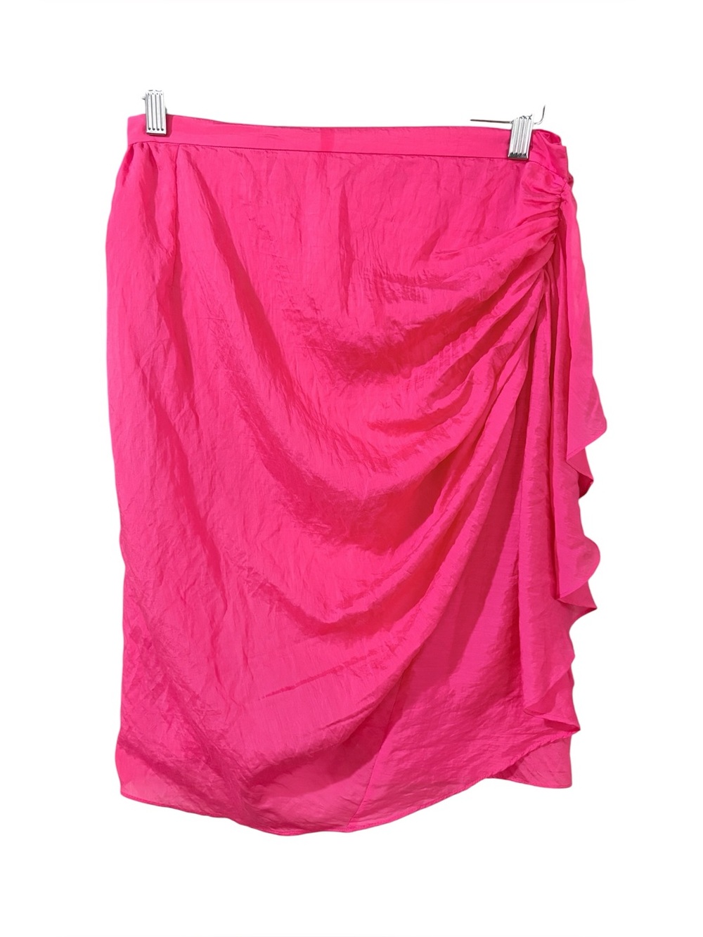 CLUB Monaco Women's Hot Pink Ruffled Midi Skirt Sz Medium Office Wear - Picture 2 of 9